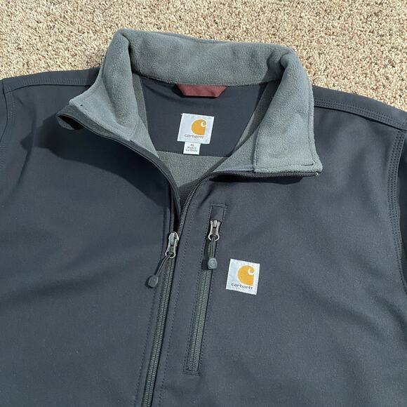 Carhartt Mens Sz XL Rain Defender Relaxed Fit Black Softshell Jacket Outdoors - Picture 6 of 9